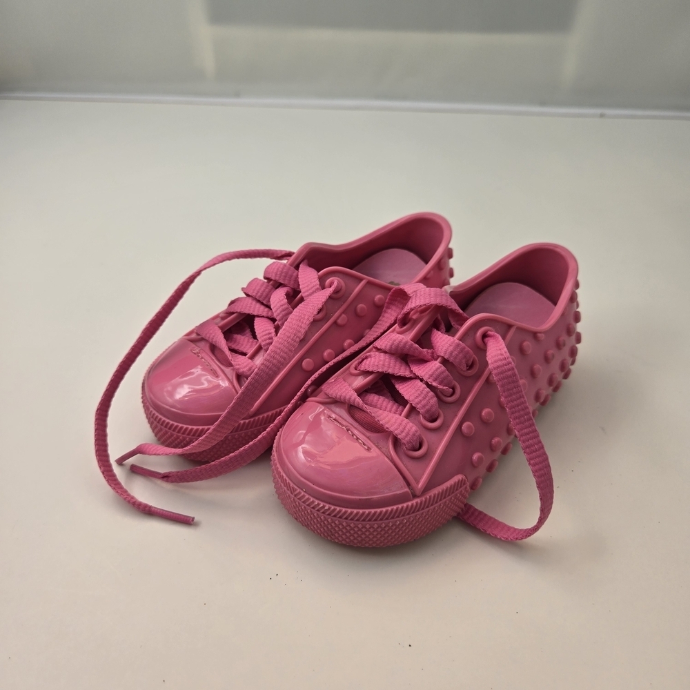 Mini Melissa Pink Poliboha Kids Jelly Sneakers Baby Size 7 - Picture 2 of 6